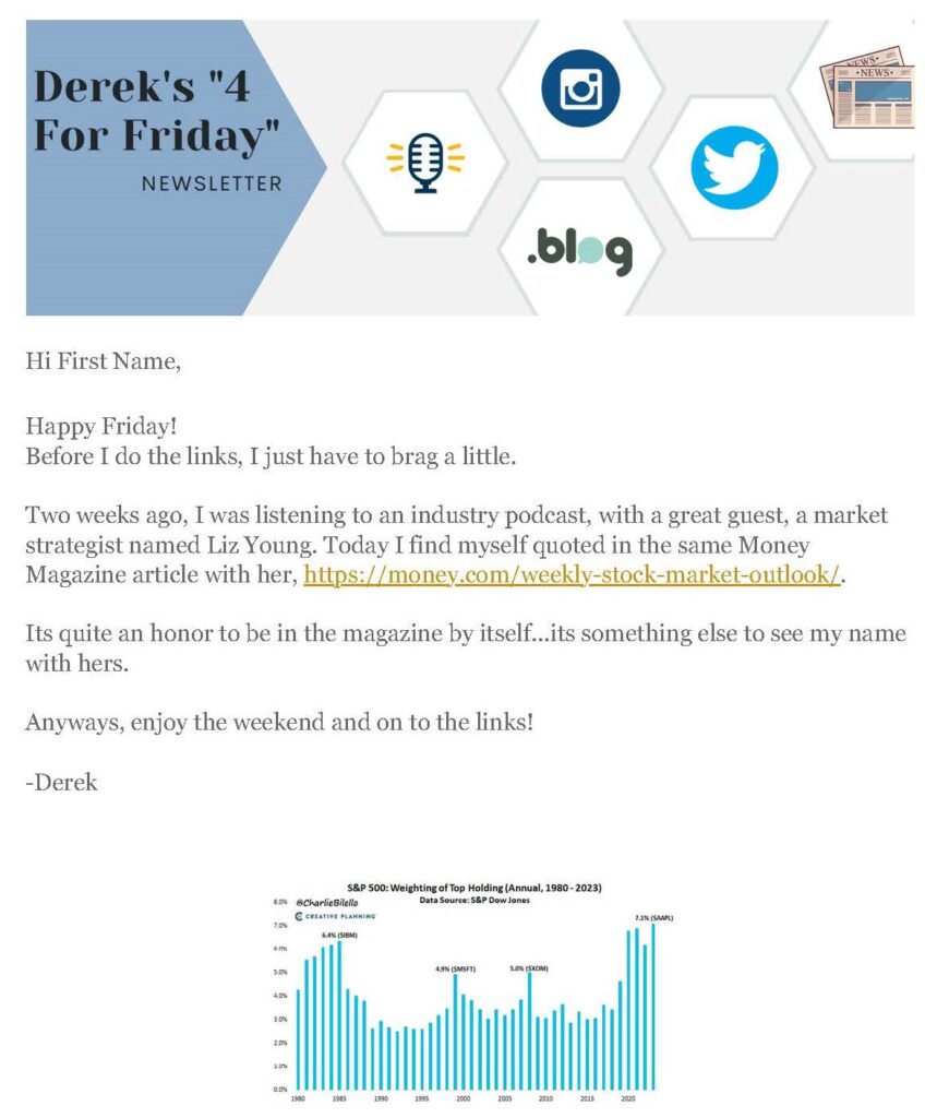 Derek's "4 For Friday" Newsletter