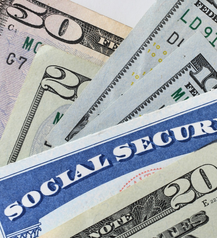 Social Security Card With Cash Money Living On A Fixed Income, Benefits Ssn